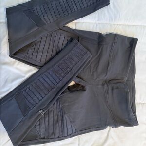 ALO Yoga Charcoal Ribbed moto Leggings